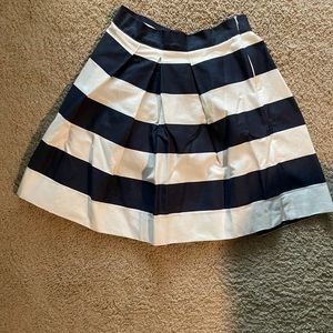 Navy and white pleated skirt